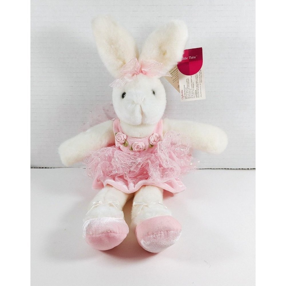 Russ Berrie Ophella Little Tutu White Pink Ballerina Bunny Rabbit Plush Easter
